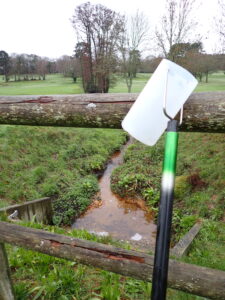 Sampling river water at Southampton Golf Course