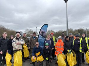 A group of volunteers getting ready for a litter pick